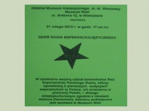 La informfiŝo pri laTago de la Esperantlingva Radiofonio en Varsovio